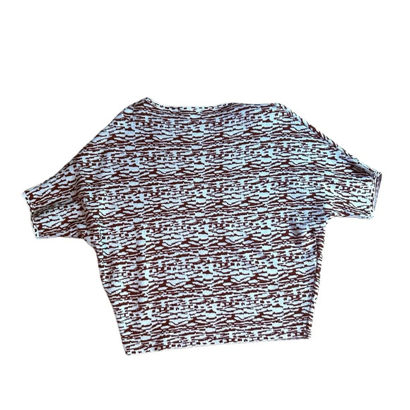 The Reset Essential Pullover Zebra Print Cream Tan Dolman Sleeve Size S/M Wool - Picture 5 of 7
